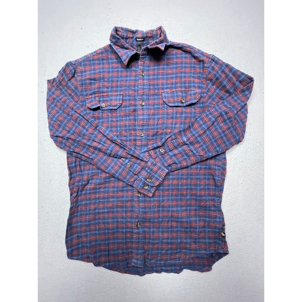 Dickies Button Down Flannel Blue Red Plaid S Mens